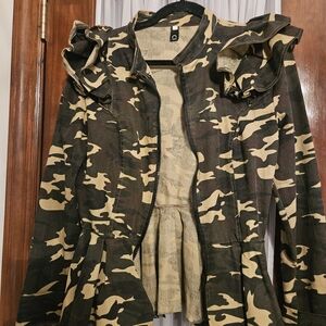 CBR Camouflage Ruffle Blazer